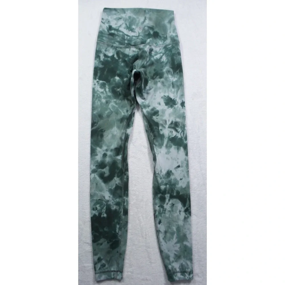 Lululemon Leggings Womens Size 2 Green Align High-Rise Diamond‎ Dye Comfort